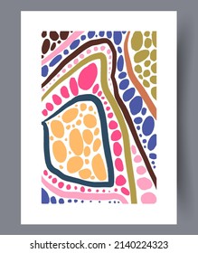 Conjunto de impresión vectorial abstracta escandinava. Fondo de arte de pared abstracto minimalista para impresión. Estilo vectorial escandinavo.