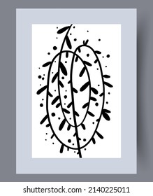 Scandinavian abstract vector print set. Minimalistic abstract wall art background for print. Scandinavian vector style.