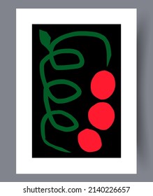 Conjunto de impresión vectorial abstracta escandinava. Fondo de arte de pared abstracto minimalista para impresión. Estilo vectorial escandinavo.