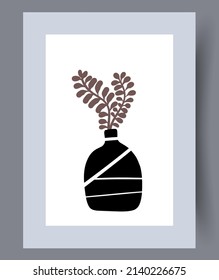 Scandinavian abstract vector print set. Minimalistic abstract wall art background for print. Scandinavian vector style.