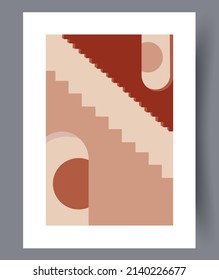 Scandinavian abstract vector print set. Minimalistic abstract wall art background for print. Scandinavian vector style.