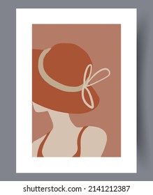 Scandinavian abstract vector print set. Minimalistic abstract wall art background for print. Scandinavian vector style.