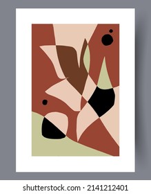 Scandinavian abstract vector print set. Minimalistic abstract wall art background for print. Scandinavian vector style.