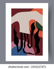 Scandinavian abstract vector print set. Minimalistic abstract wall art background for print. Scandinavian vector style.