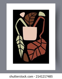 Conjunto de impresión vectorial abstracta escandinava. Fondo de arte de pared abstracto minimalista para impresión. Estilo vectorial escandinavo.