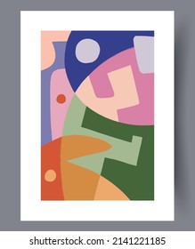 Scandinavian abstract vector print set. Minimalistic abstract wall art background for print. Scandinavian vector style.