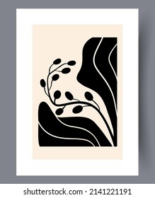 Conjunto de impresión vectorial abstracta escandinava. Fondo de arte de pared abstracto minimalista para impresión. Estilo vectorial escandinavo.