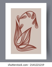 Conjunto de impresión vectorial abstracta escandinava. Fondo de arte de pared abstracto minimalista para impresión. Estilo vectorial escandinavo.