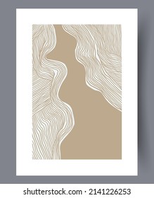 Scandinavian abstract vector print set. Minimalistic abstract wall art background for print. Scandinavian vector style.