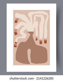 Conjunto de impresión vectorial abstracta escandinava. Fondo de arte de pared abstracto minimalista para impresión. Estilo vectorial escandinavo.
