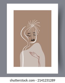 Conjunto de impresión vectorial abstracta escandinava. Fondo de arte de pared abstracto minimalista para impresión. Estilo vectorial escandinavo.
