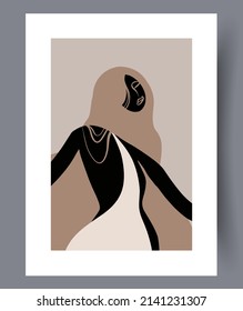 Scandinavian abstract vector print set. Minimalistic abstract wall art background for print. Scandinavian vector style.