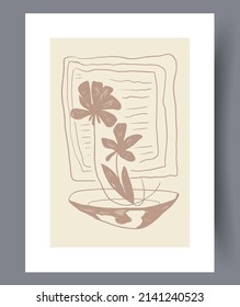 Scandinavian abstract vector print set. Minimalistic abstract wall art background for print. Scandinavian vector style.