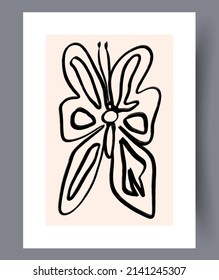 Scandinavian abstract vector print set. Minimalistic abstract wall art background for print. Scandinavian vector style.