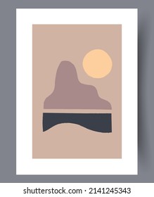 Conjunto de impresión vectorial abstracta escandinava. Fondo de arte de pared abstracto minimalista para impresión. Estilo vectorial escandinavo.