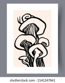 Conjunto de impresión vectorial abstracta escandinava. Fondo de arte de pared abstracto minimalista para impresión. Estilo vectorial escandinavo.