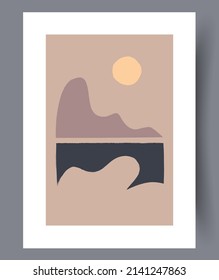 Conjunto de impresión vectorial abstracta escandinava. Fondo de arte de pared abstracto minimalista para impresión. Estilo vectorial escandinavo.