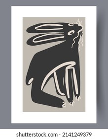 Conjunto de impresión vectorial abstracta escandinava. Fondo de arte de pared abstracto minimalista para impresión. Estilo vectorial escandinavo.