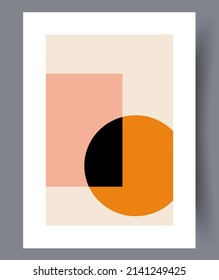 Conjunto de impresión vectorial abstracta escandinava. Fondo de arte de pared abstracto minimalista para impresión. Estilo vectorial escandinavo.