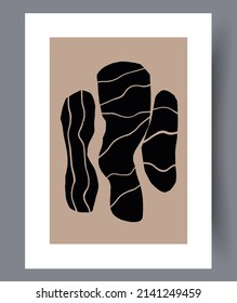 Scandinavian abstract vector print set. Minimalistic abstract wall art background for print. Scandinavian vector style.