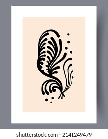 Scandinavian abstract vector print set. Minimalistic abstract wall art background for print. Scandinavian vector style.