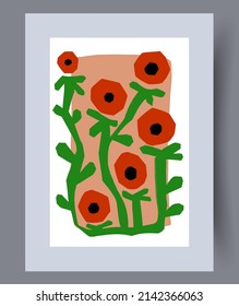 Scandinavian abstract vector print set. Minimalistic abstract wall art background for print. Scandinavian vector style.