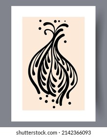 Conjunto de impresión vectorial abstracta escandinava. Fondo de arte de pared abstracto minimalista para impresión. Estilo vectorial escandinavo.