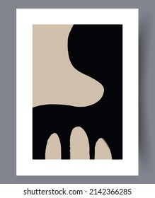 Skandinavische abstrakte Vektorgrafik-Set. Minimalistische abstrakte Wandkunst Hintergrund für Druck. Skandinavischer Vektorstil.