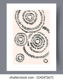 Scandinavian abstract vector print set. Minimalistic abstract wall art background for print. Scandinavian vector style.