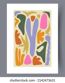 Conjunto de impresión vectorial abstracta escandinava. Fondo de arte de pared abstracto minimalista para impresión. Estilo vectorial escandinavo.