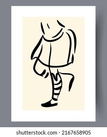 Scandinavian abstract wall art. Minimalistic art vector poster. Hand drawn minimalism design for interior. Printable bundle. Vector illustration. 