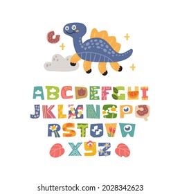 scandinavian alphabet, seamless pattern set cute fantasy and clipart colorful collection isolated element