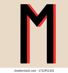 Scandinavian ancient magic symbol rune Ehwaz. The symbol is black and red isolated. The symbol is made in a flat style, suitable for icons and buttons.