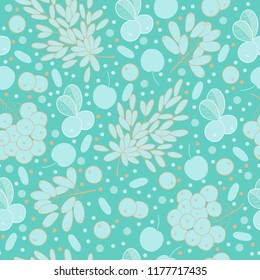 Scandinavian berries repeating pattern,nice blue use for design,package,textile,decor,template,inventation cards,personal