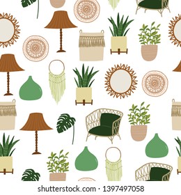scandinavian bohemian stuff seamless pattern