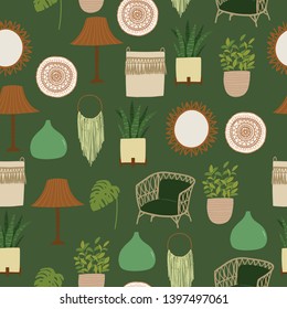 scandinavian bohemian stuff seamless pattern