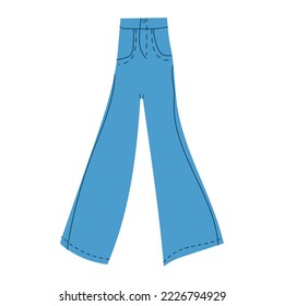 Scandinavian boho style pants. Women's clothing. Vector illustration