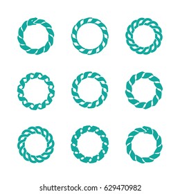 Scandinavian celtic circle ornament stylization set