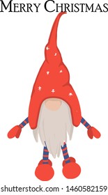 Scandinavian Christmas leprechaun  in a red cap