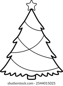Scandinavian Christmas Tree Vector Icon