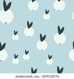 Skandinavische Zitrusfrüchte nahtlose Muster. Früchte endlose Tapete. Einfache Vektorgrafik. Design für Gewebe, Stoffdruck, Oberfläche, Umhüllung, Deckel