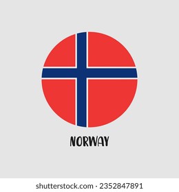 Scandinavian countries flag vector icon set. Nordic Europe flags in a circle shape.