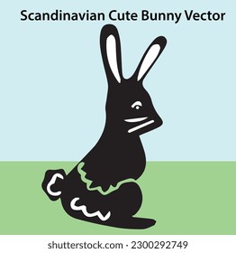 Scandinavian cute bunny vector eps