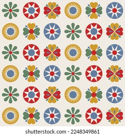 Diseño escandinavo de patrones folclóricos lindos. Ilustración vectorial.