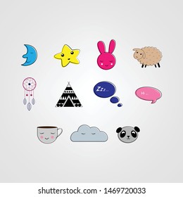 Scandinavian cute kids doodle icon