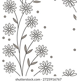 Padrão de azulejos sem costura margarida escandinava com margaridas minimalistas e tons neutros ideais para espaços aéreos limpos conceito como margaridas minimalistas e tons neutros criar padrão de azulejos sem costura margarida escandinava para espaços aéreos limpos no Conceito de Stock de Foto e espaço vazio no lado esquerdo, sem texto —ar 7:2 —tile
