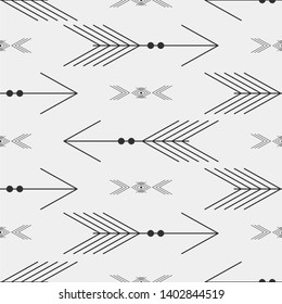 Scandinavian dark arrows pattern on a grey background