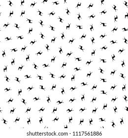 Scandinavian deer seamless pattern. Hipster trendy monochrome background. Stock vector