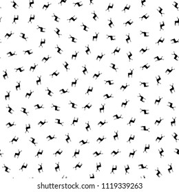Scandinavian deer seamless pattern. Hipster trendy monochrome background. Stock vector