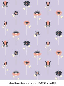 Scandinavian design flower pattern material